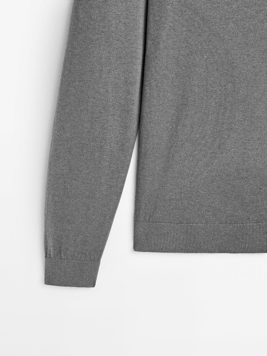 Massimo Dutti Cotton Blend High Neck Men Sweater Grey | US-NQ7480312