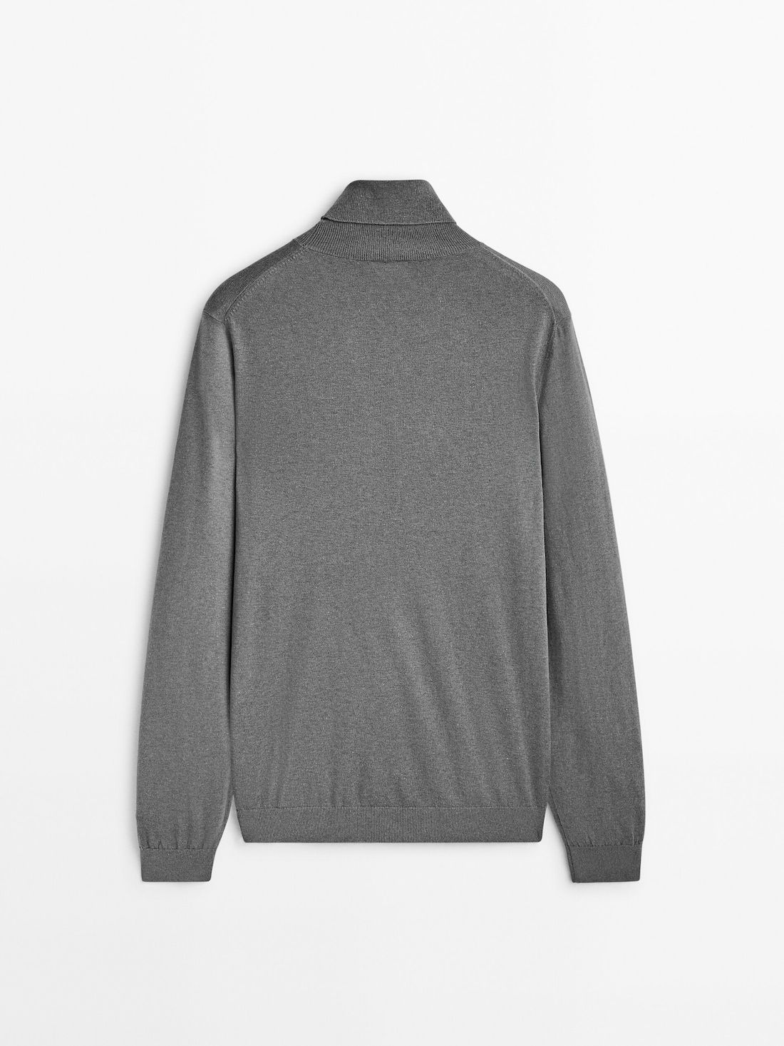 Massimo Dutti Cotton Blend High Neck Men Sweater Grey | US-NQ7480312