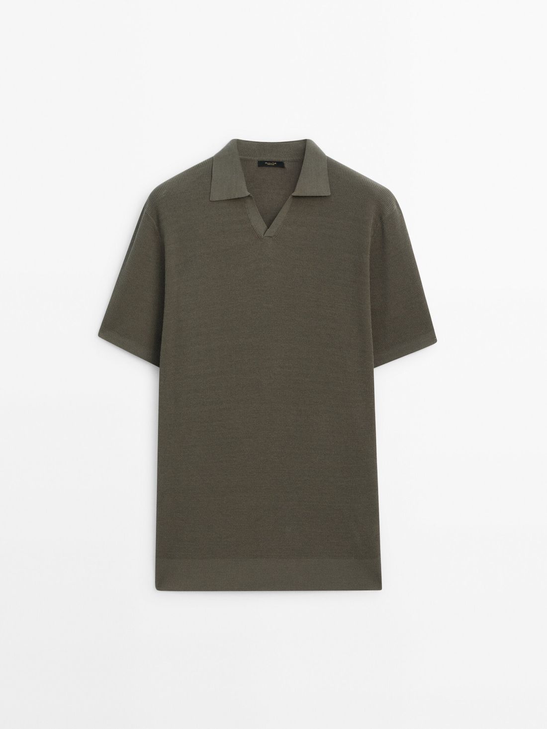 Massimo Dutti Cotton Blend Knit Men Polo Shirt Dark Green | US-BW8346205