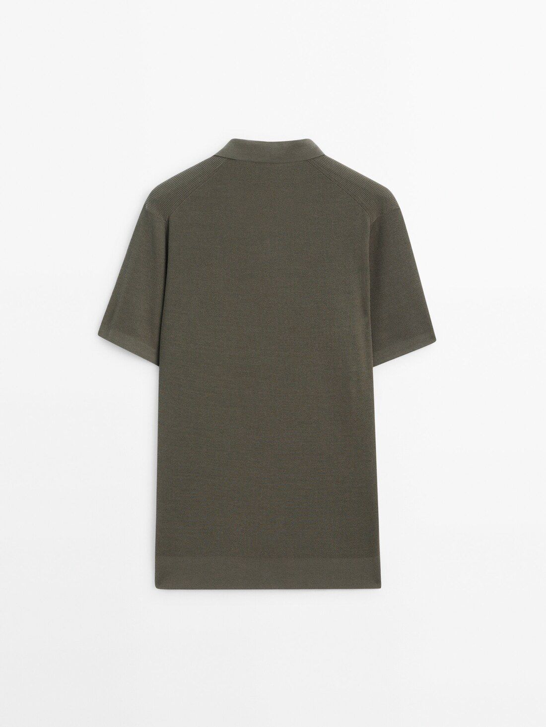 Massimo Dutti Cotton Blend Knit Men Polo Shirt Dark Green | US-BW8346205