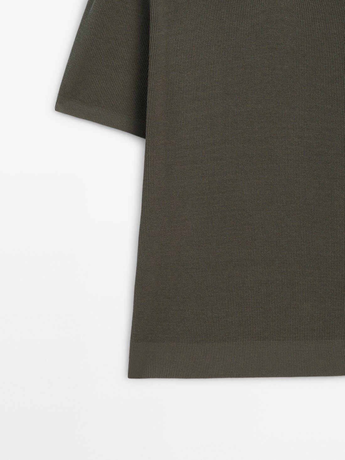 Massimo Dutti Cotton Blend Knit Men Polo Shirt Dark Green | US-BW8346205
