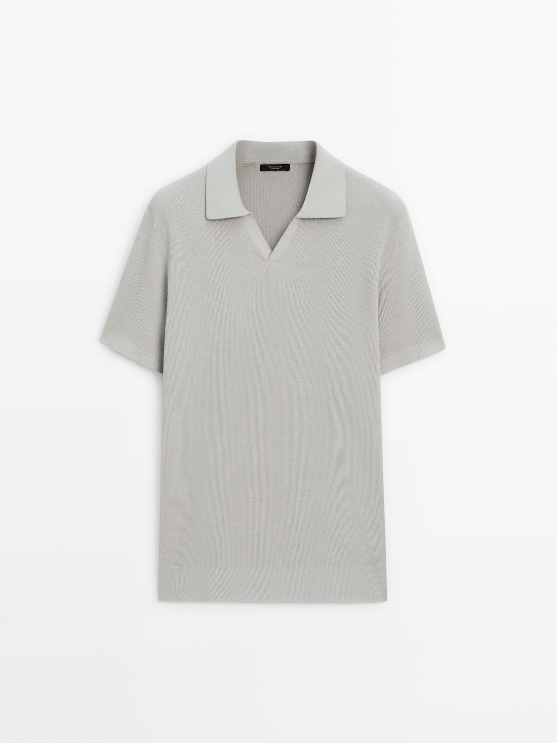 Massimo Dutti Cotton Blend Knit Men Polo Shirt Grey | US-QL5460327