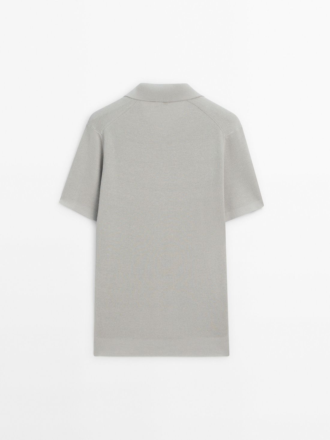 Massimo Dutti Cotton Blend Knit Men Polo Shirt Grey | US-QL5460327
