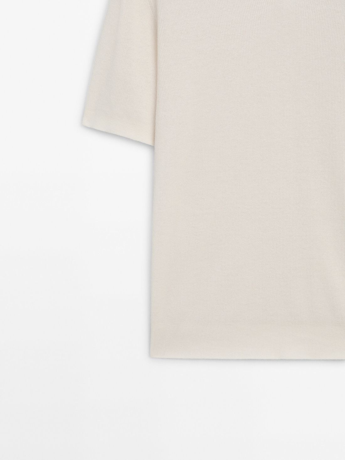 Massimo Dutti Cotton Blend Knit Men Polo Shirt Cream | US-BD5238196