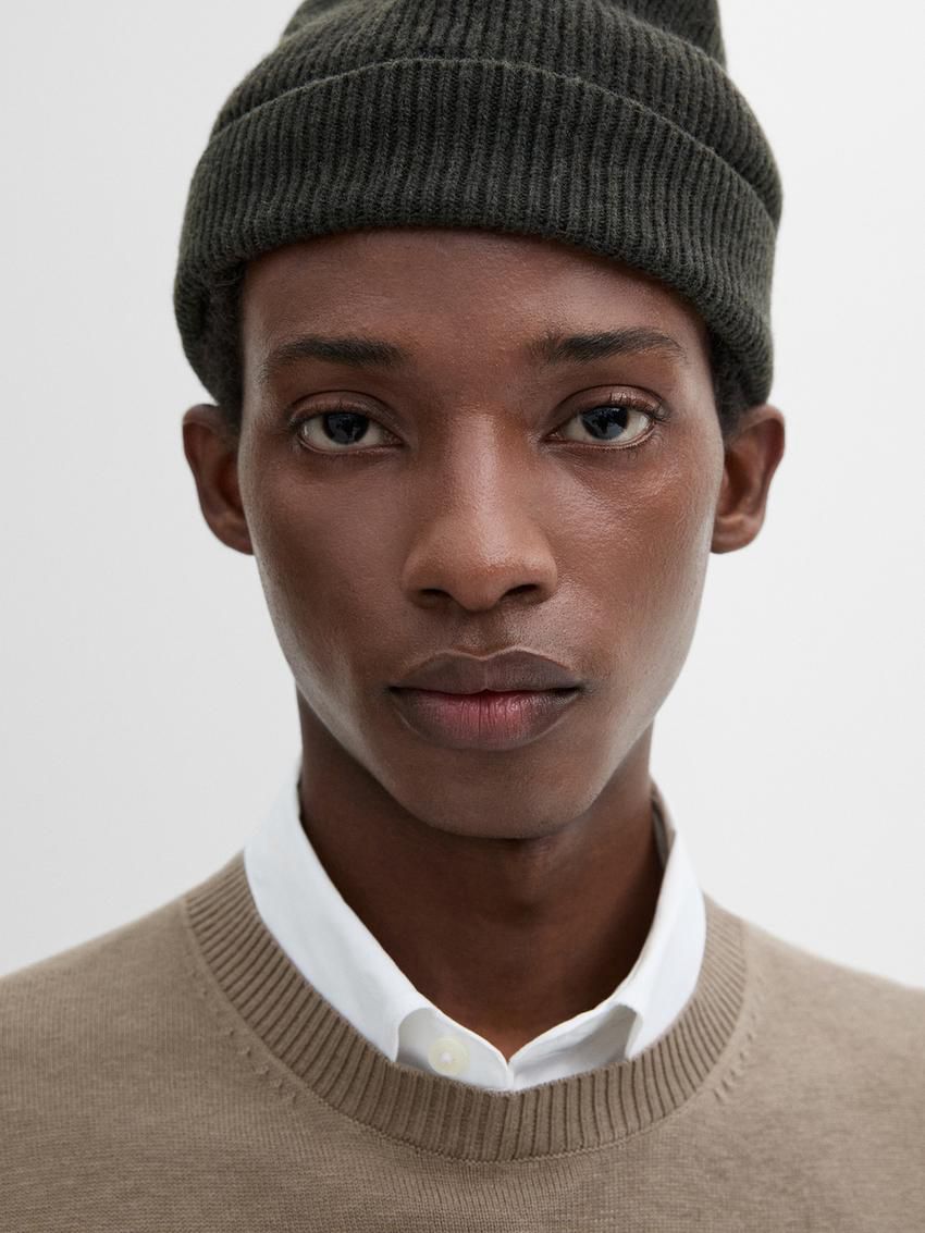 Massimo Dutti Cotton Blend Knit Men Sweater Brown | US-ZB0193758