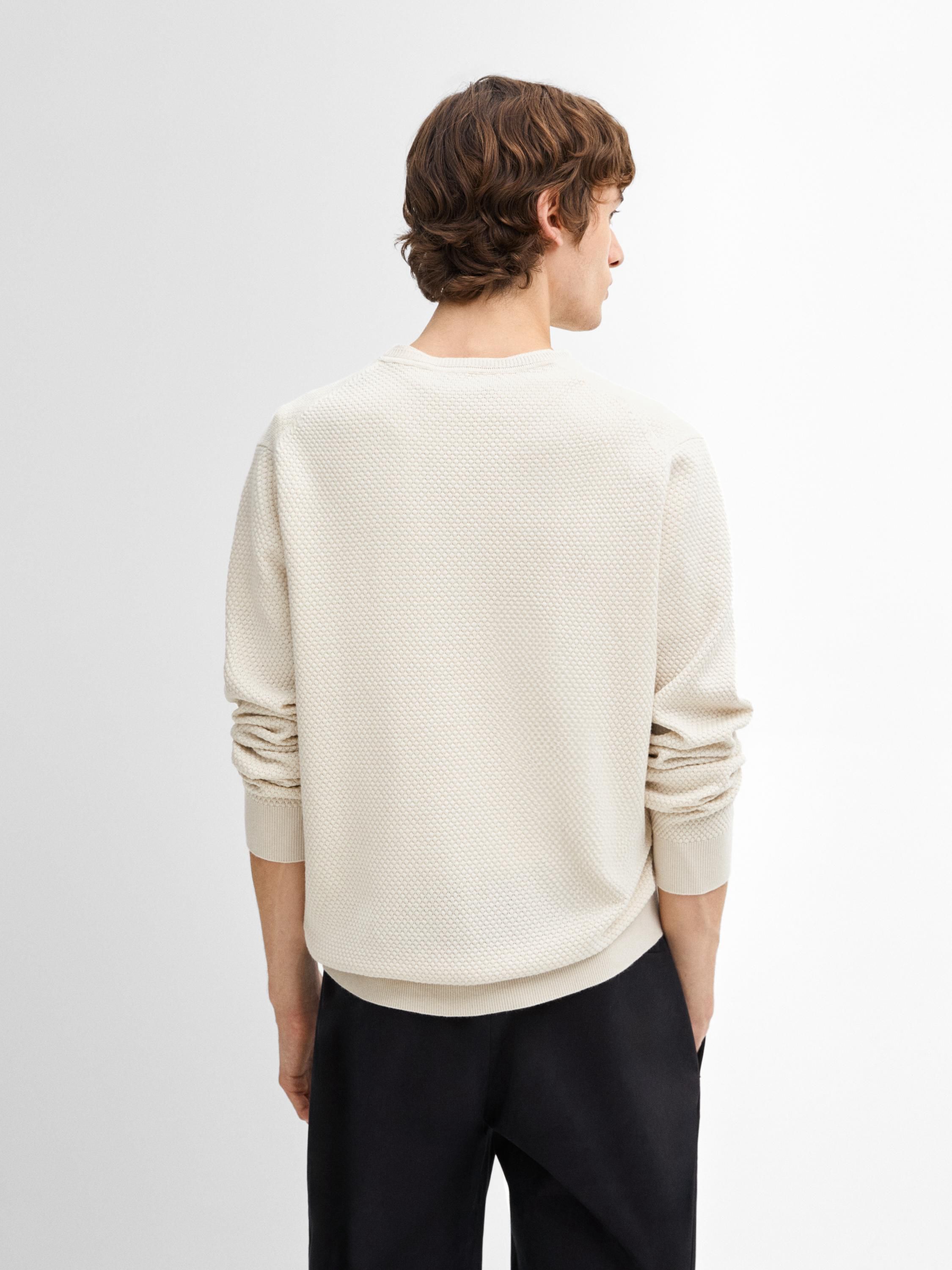 Massimo Dutti Cotton Blend Knit Men Sweater Beige | US-VF8971436
