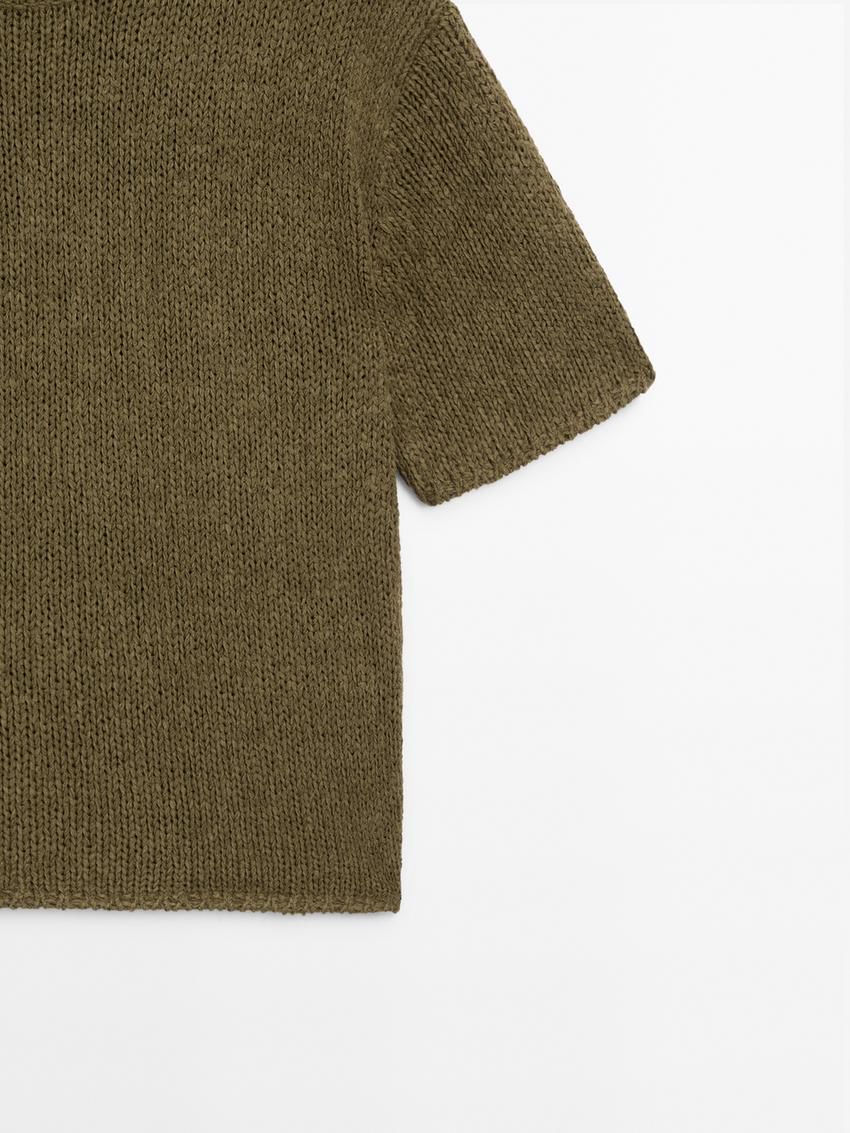 Massimo Dutti Cotton Blend Knit Women Sweater Olive | US-OQ0729386