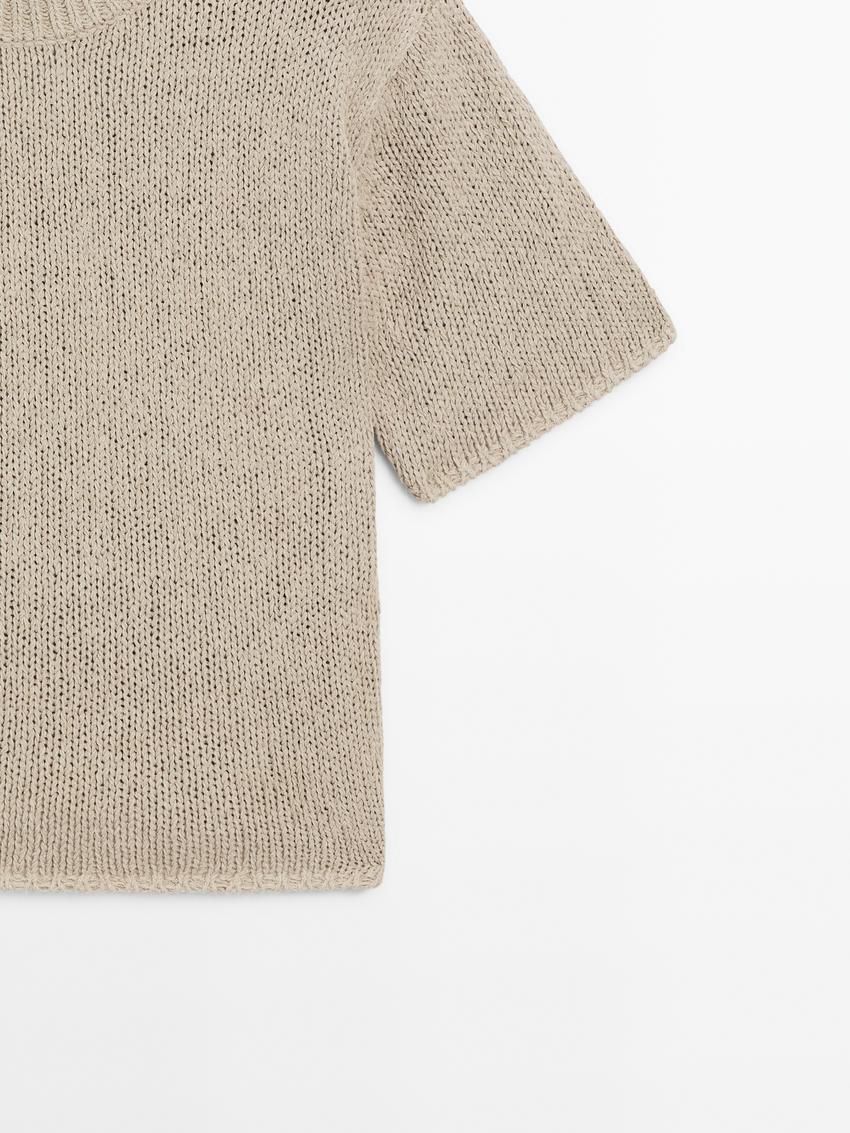 Massimo Dutti Cotton Blend Knit Women Sweater Cream | US-KZ9325170