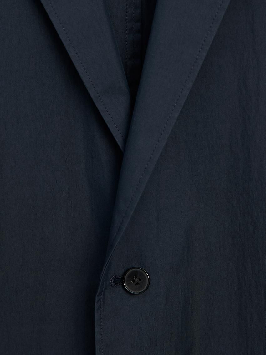 Massimo Dutti Cotton Blend Men Blazer Navy | US-FI9167843