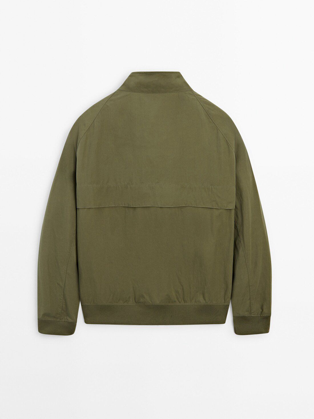 Massimo Dutti Cotton Blend Men Bomber Jacket Green | US-PU9613872