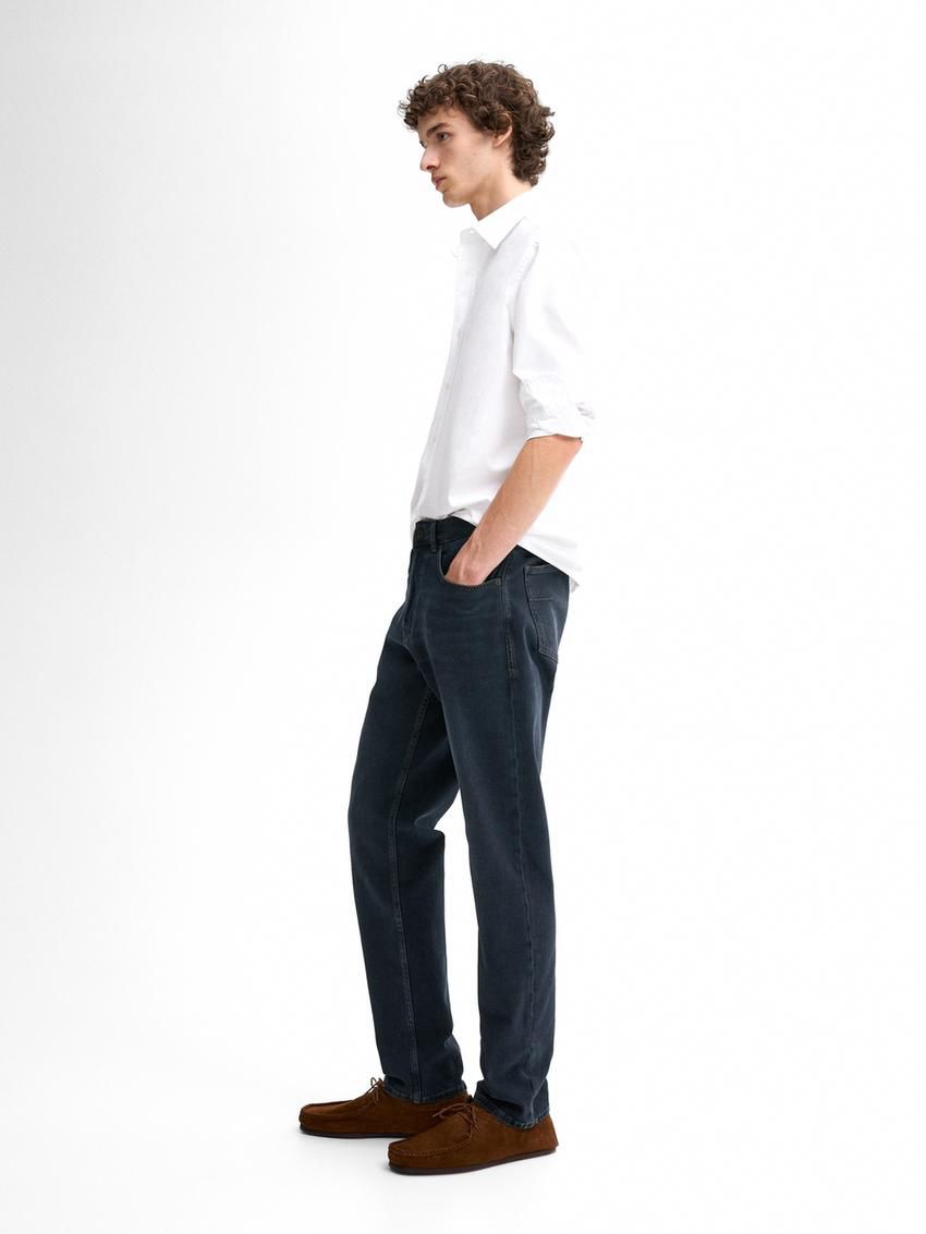 Massimo Dutti Cotton Blend Men Jeans Navy | US-ID3465178