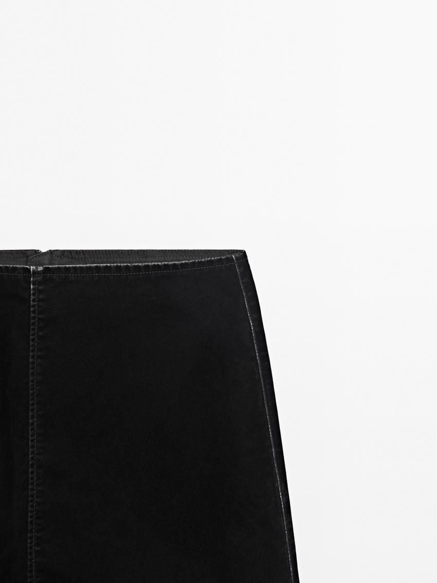 Massimo Dutti Cotton Blend Mini Women Skirts Black | US-IO5209374