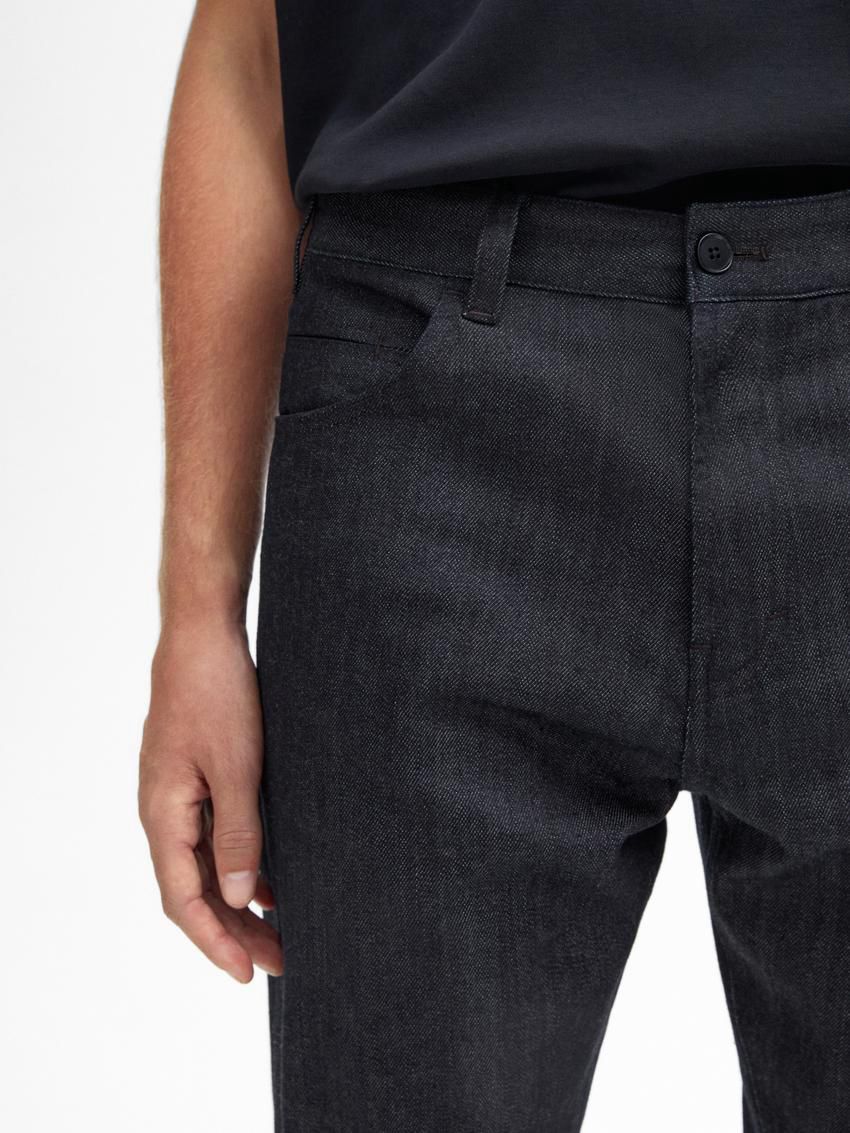 Massimo Dutti Cotton Blend Relaxed Fit Men Jeans Indigo | US-GY5830214