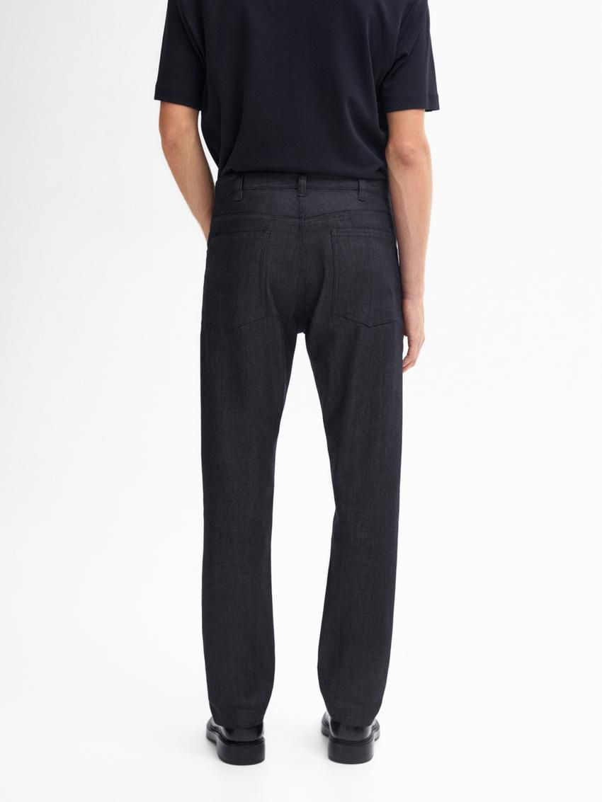 Massimo Dutti Cotton Blend Relaxed Fit Men Jeans Indigo | US-GY5830214