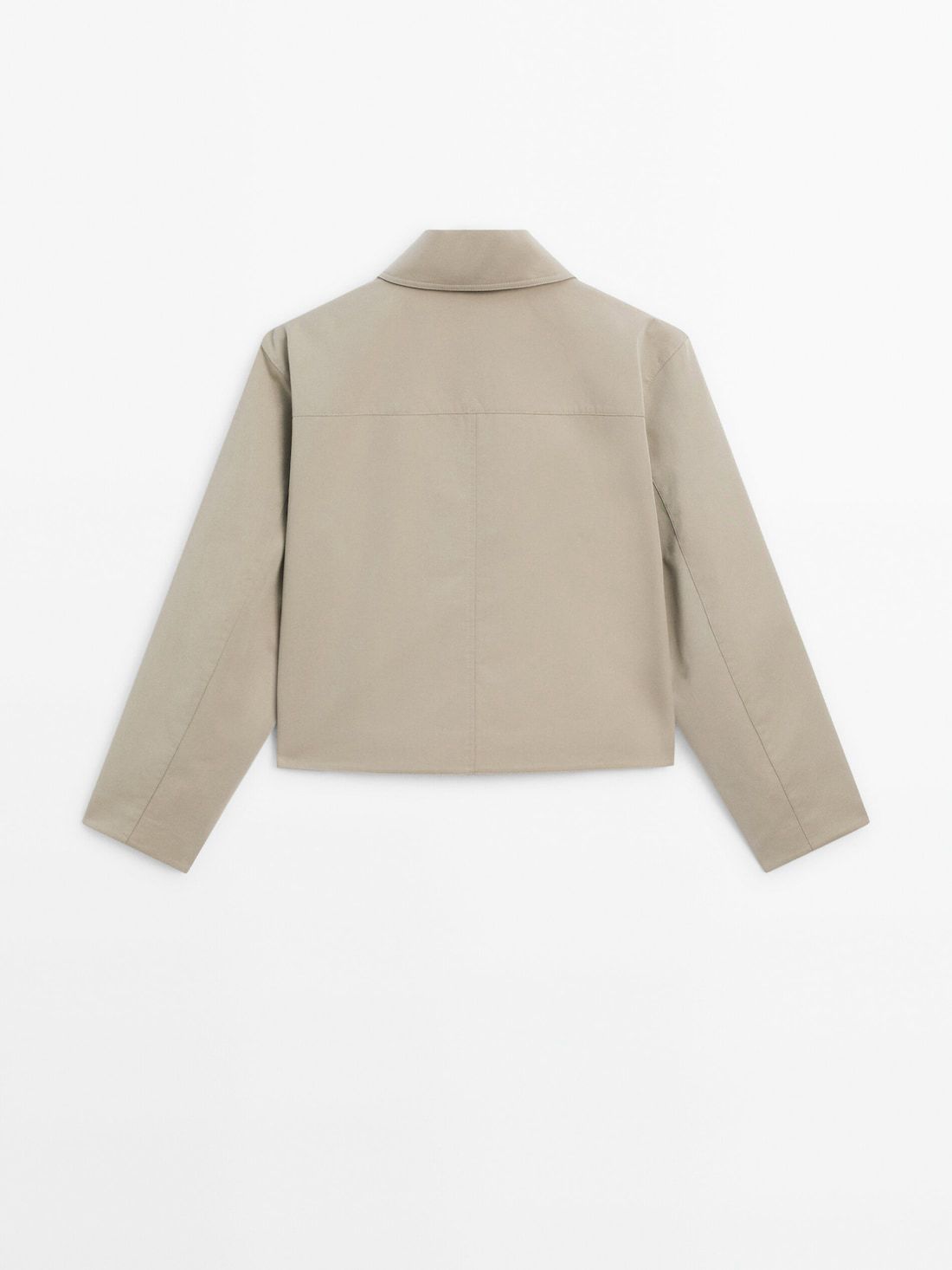 Massimo Dutti Cotton Blend Short Women Jacket Beige | US-SV7134290