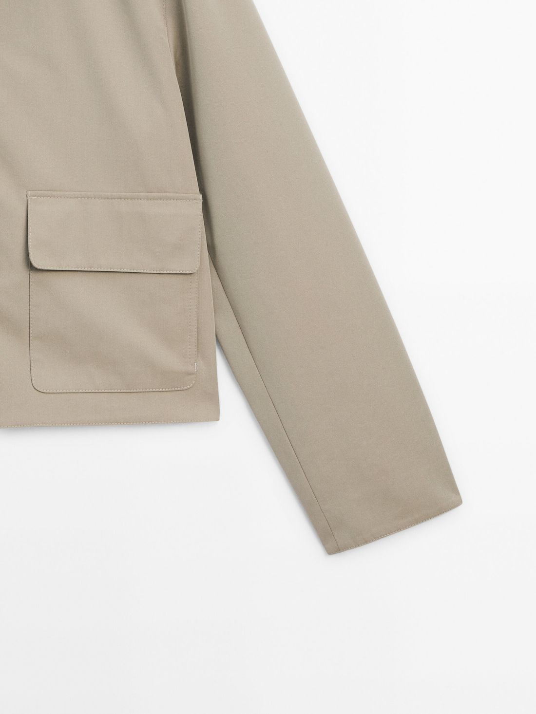 Massimo Dutti Cotton Blend Short Women Jacket Beige | US-SV7134290