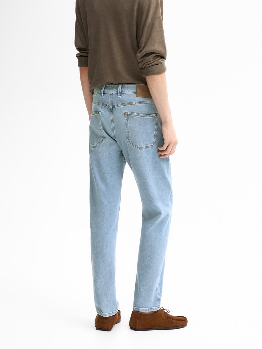 Massimo Dutti Cotton Blend Slim Fit Men Jeans Blue | US-XZ0523496