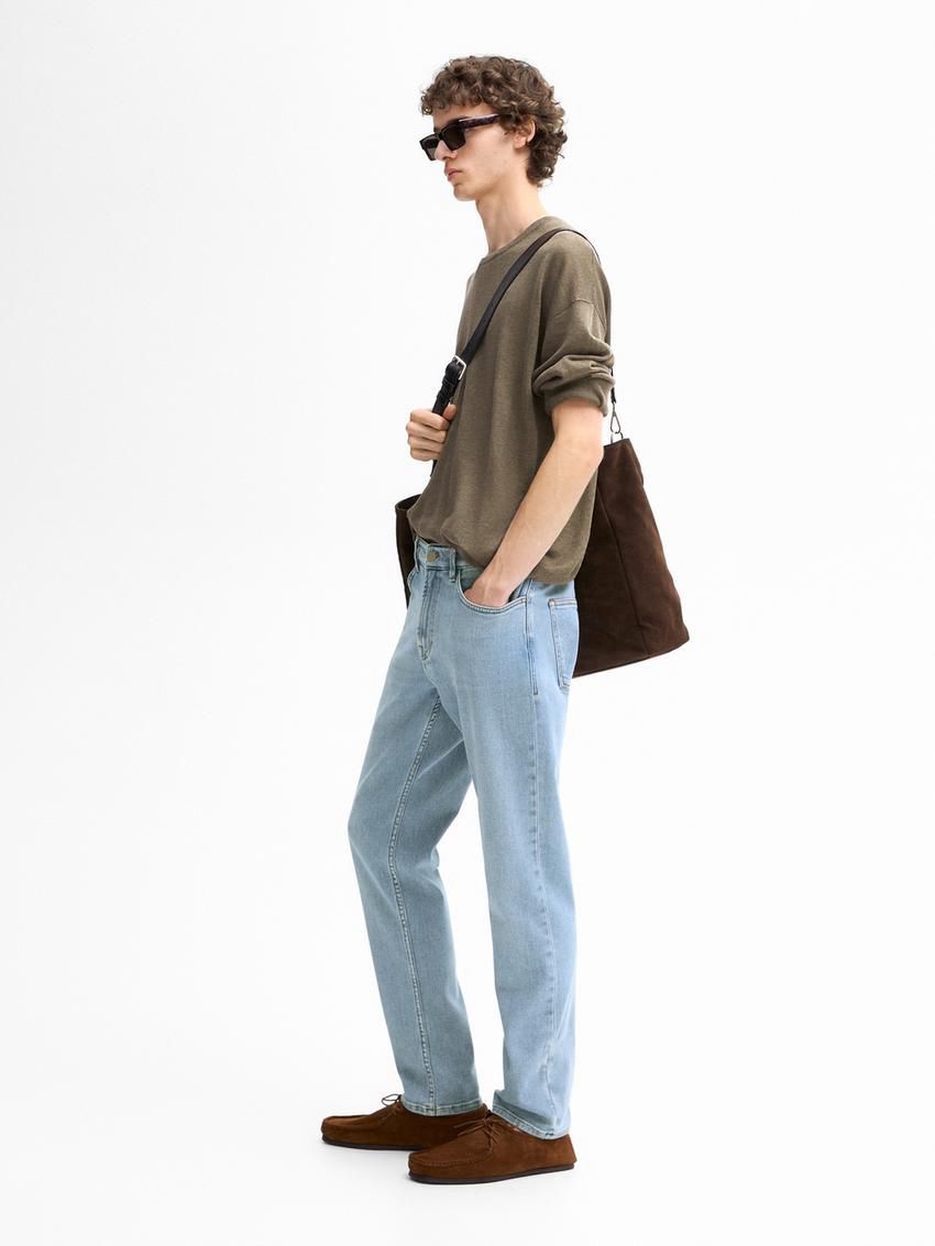 Massimo Dutti Cotton Blend Slim Fit Men Jeans Blue | US-XZ0523496