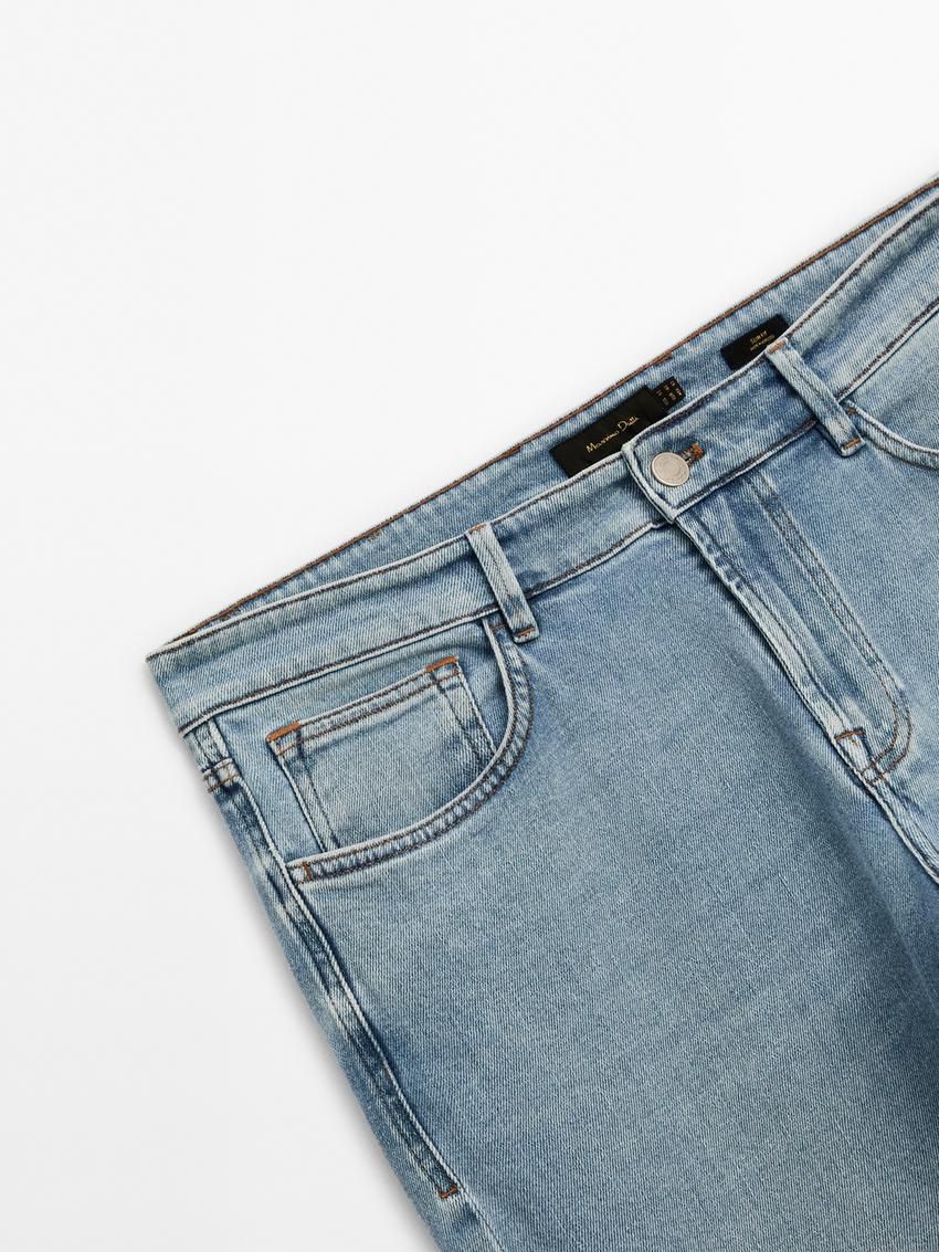 Massimo Dutti Cotton Blend Slim Fit Men Jeans Blue | US-XZ0523496