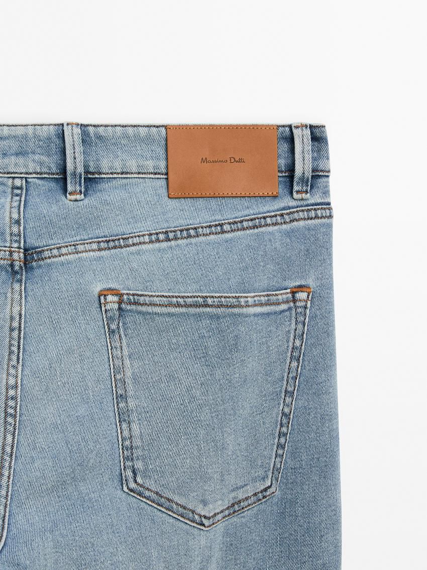 Massimo Dutti Cotton Blend Slim Fit Men Jeans Blue | US-XZ0523496