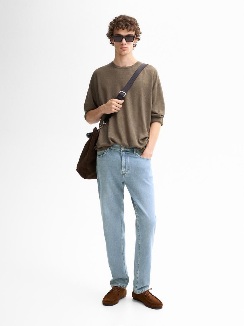Massimo Dutti Cotton Blend Slim Fit Men Jeans Blue | US-XZ0523496