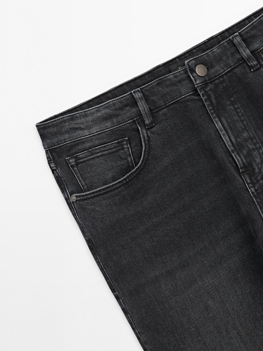 Massimo Dutti Cotton Blend Slim Fit Men Jeans Dark Grey | US-IW7419860