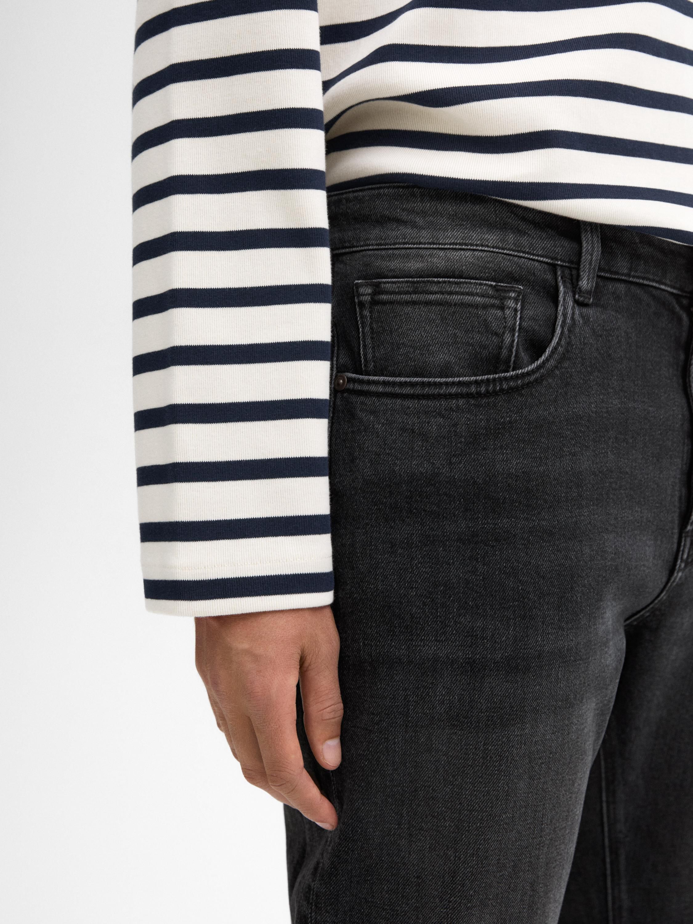 Massimo Dutti Cotton Blend Slim Fit Men Jeans Dark Grey | US-IW7419860