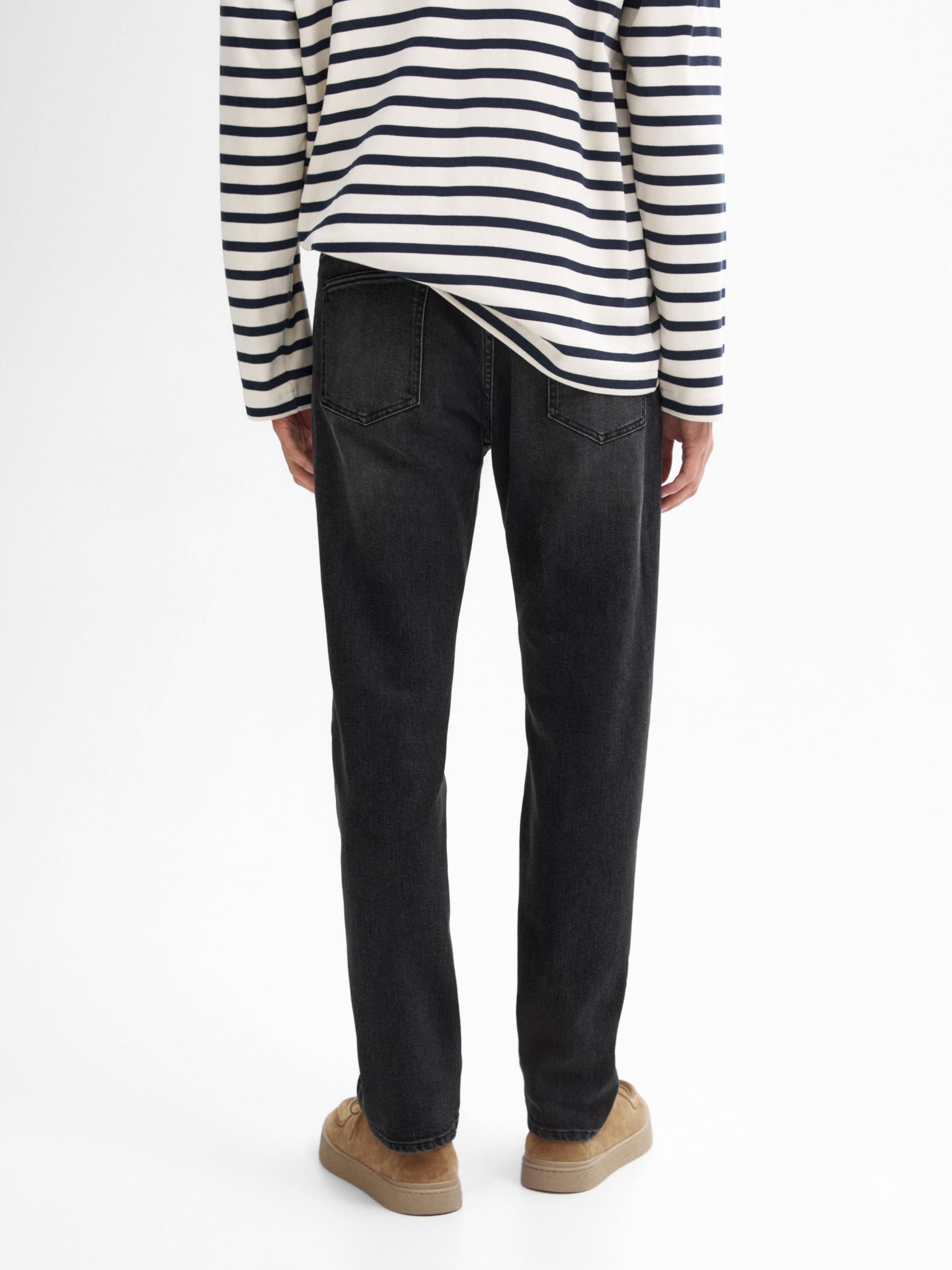 Massimo Dutti Cotton Blend Slim Fit Men Jeans Dark Grey | US-IW7419860
