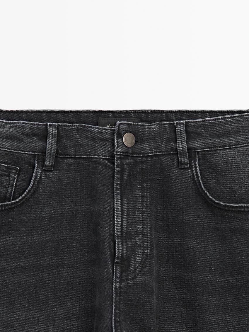 Massimo Dutti Cotton Blend Slim Fit Men Jeans Dark Grey | US-IW7419860
