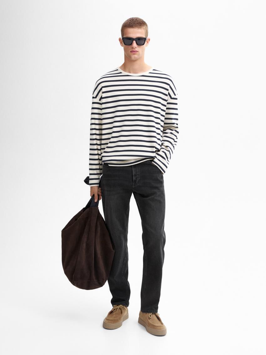 Massimo Dutti Cotton Blend Slim Fit Men Jeans Dark Grey | US-IW7419860