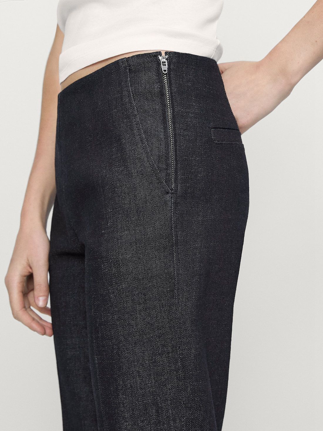 Massimo Dutti Cotton Blend Slim Fit Women Jeans Black | US-BK7630912