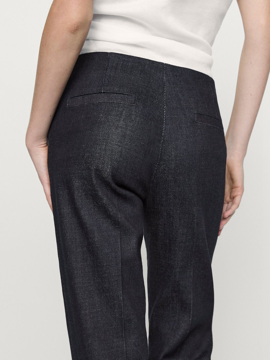 Massimo Dutti Cotton Blend Slim Fit Women Jeans Black | US-BK7630912