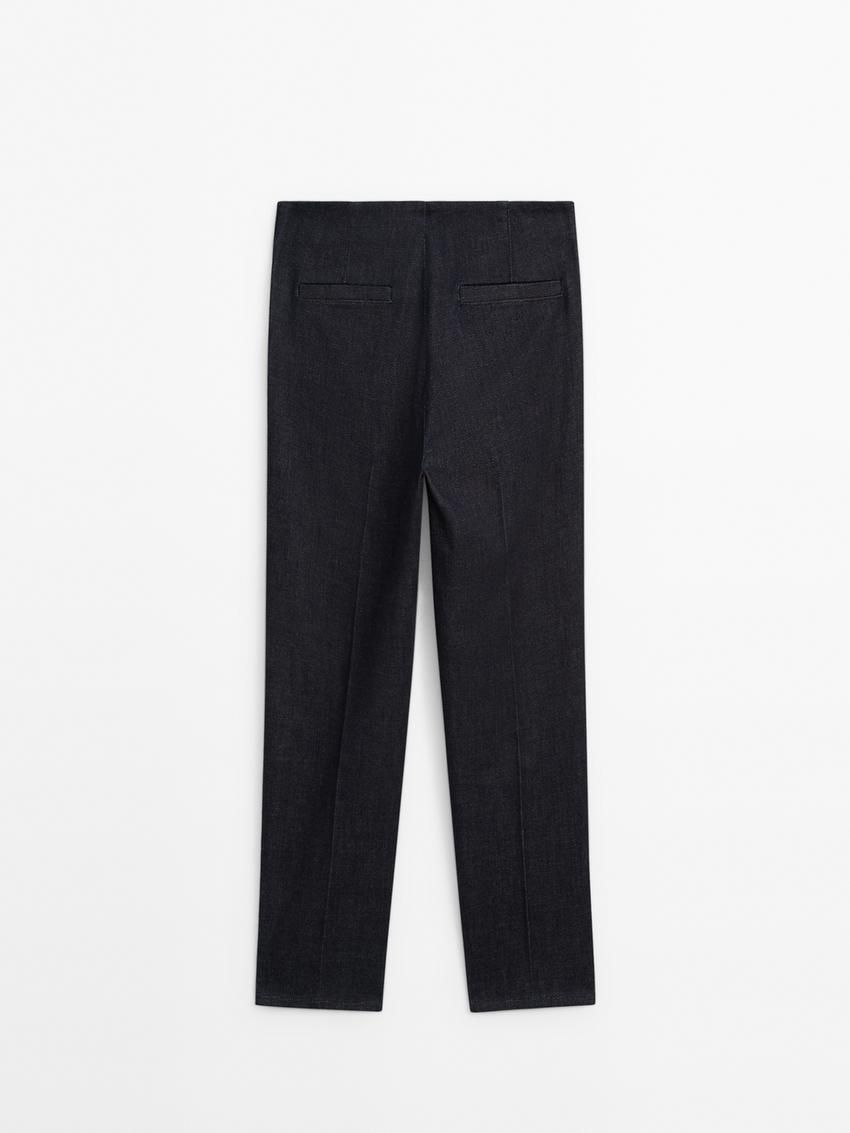 Massimo Dutti Cotton Blend Slim Fit Women Jeans Black | US-BK7630912