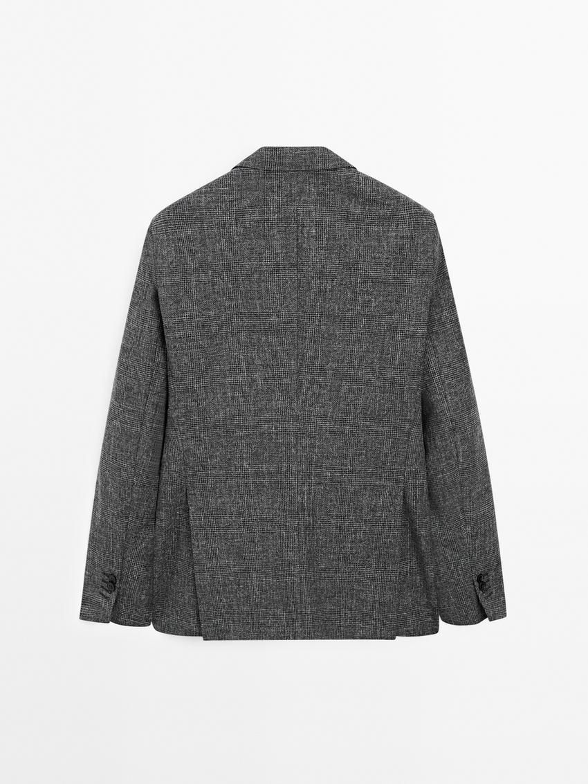 Massimo Dutti Cotton Blend Smart Men Blazer Grey | US-SF6729483