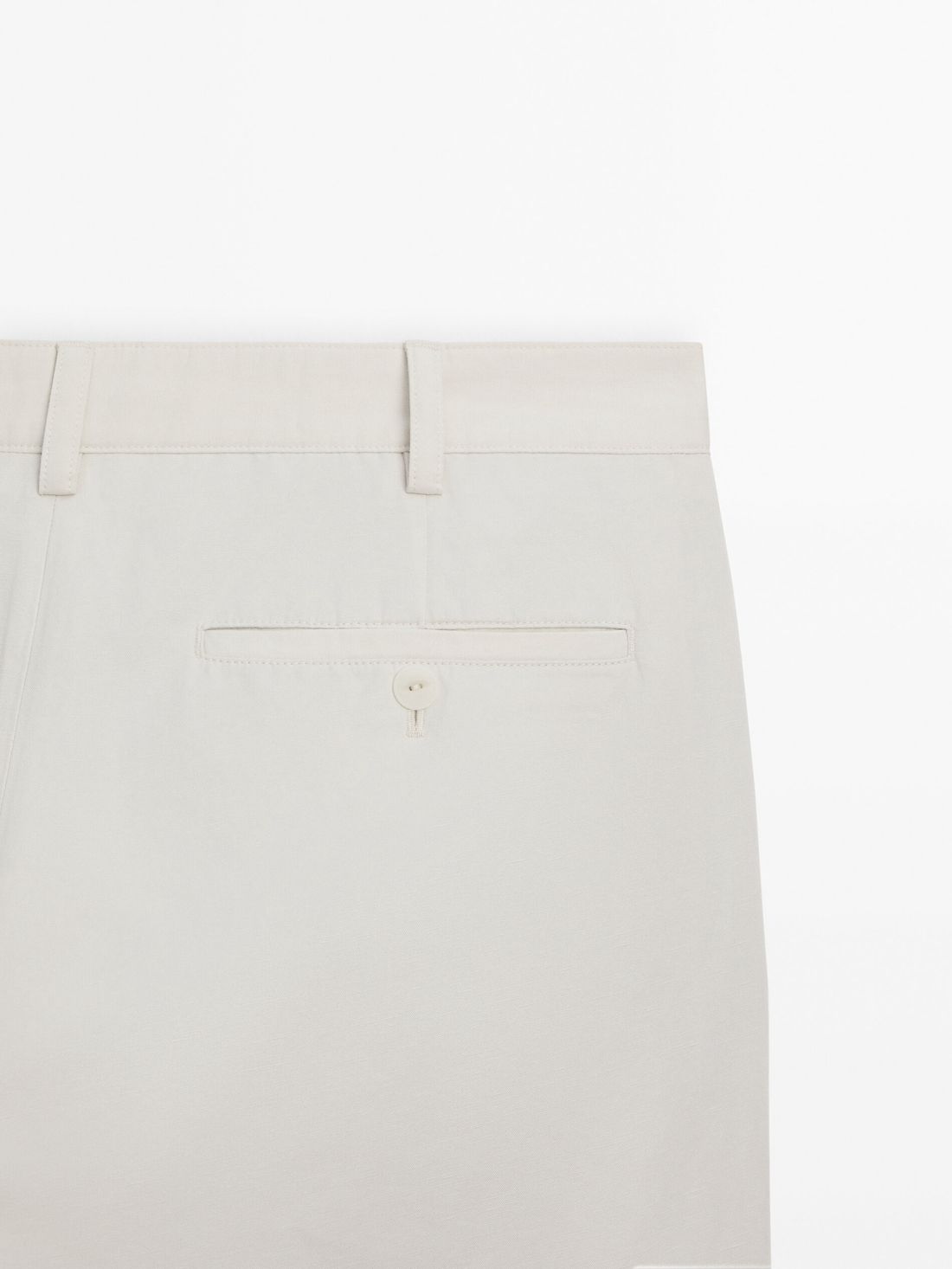 Massimo Dutti Cotton Blend Tapered Fit Men Trousers Beige | US-RO7194583