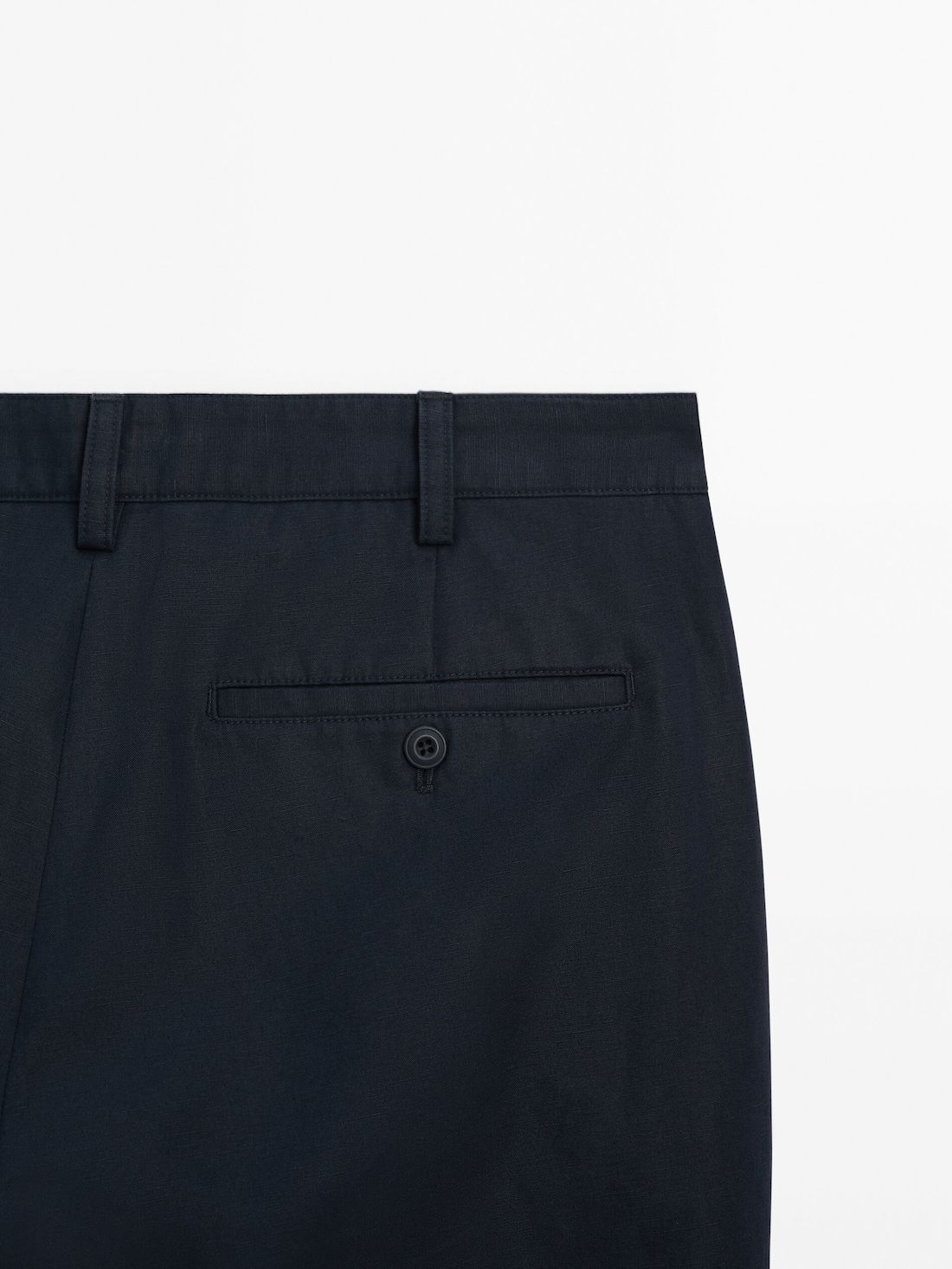 Massimo Dutti Cotton Blend Tapered Fit Men Trousers Navy | US-KI4930268