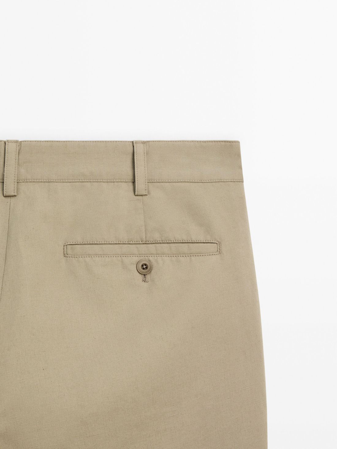 Massimo Dutti Cotton Blend Tapered Fit Men Trousers Khaki | US-QZ7452819