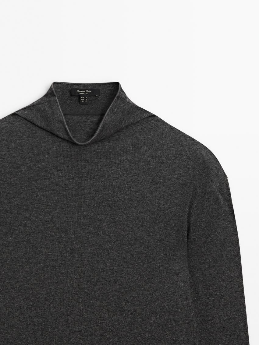 Massimo Dutti Cotton Blend Turtleneck Women T-Shirt Dark Grey | US-GL9671542