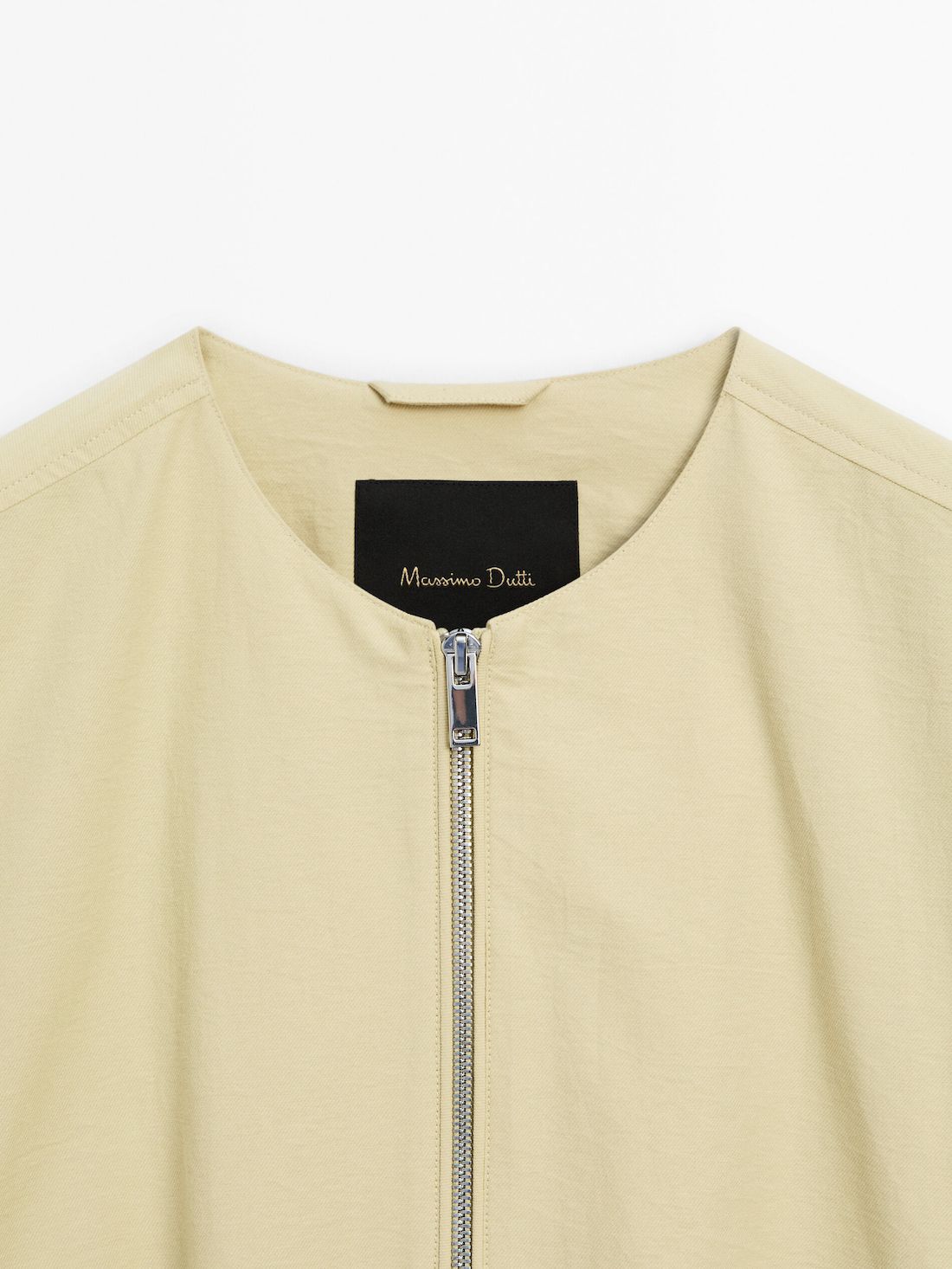 Massimo Dutti Cotton Blendwith Snap-button Pockets Women Bomber Jacket Yellow | US-FX7032496