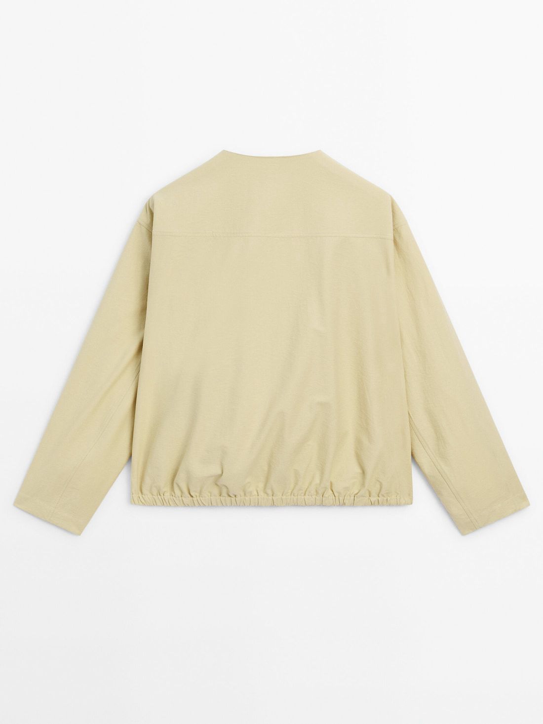 Massimo Dutti Cotton Blendwith Snap-button Pockets Women Bomber Jacket Yellow | US-FX7032496