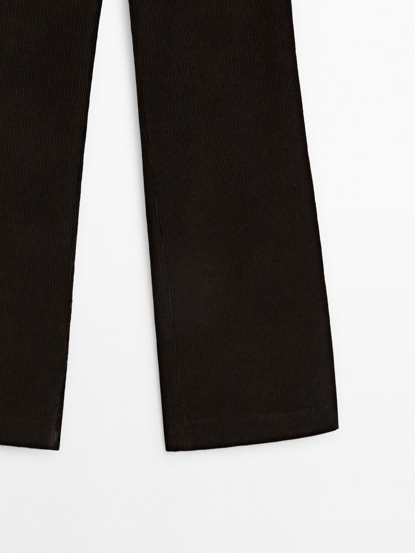 Massimo Dutti Cotton Corduroy Flare Women Trousers Chocolate | US-LW0394516