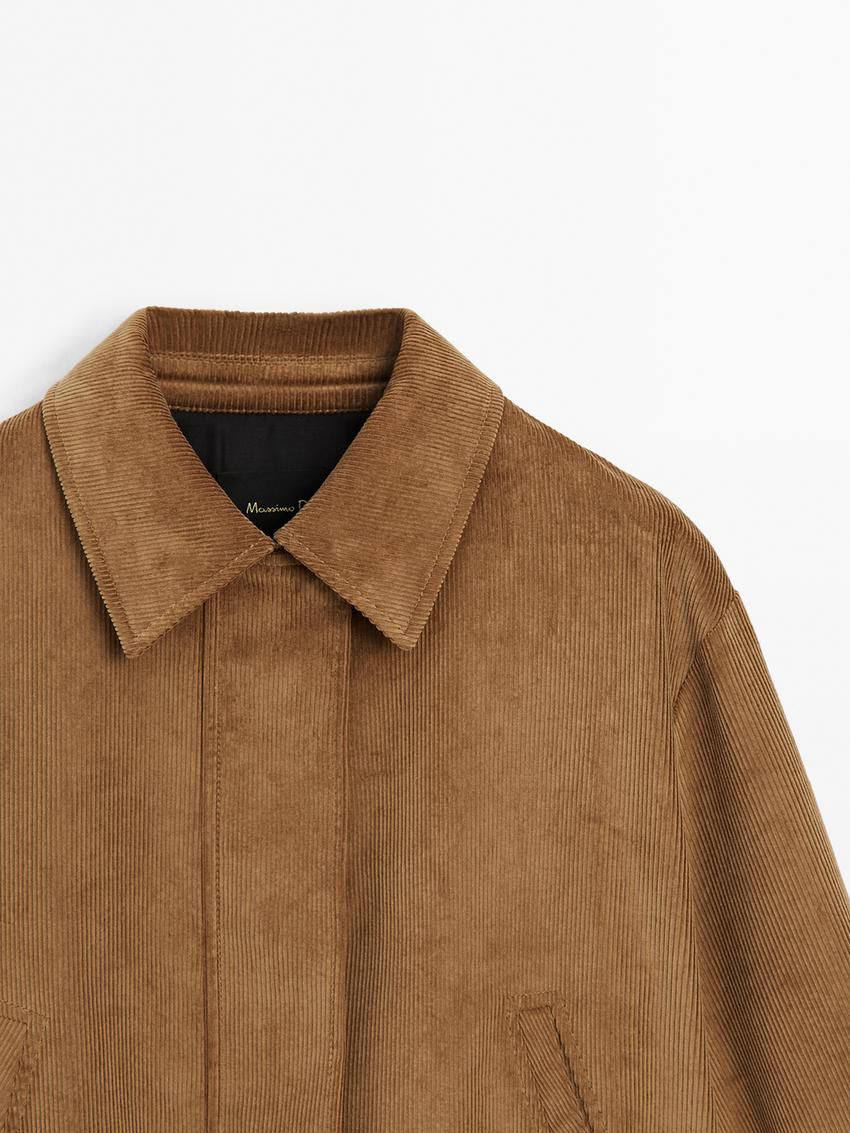 Massimo Dutti Cotton Corduroy Women Bomber Jacket Brown | US-FV0651824