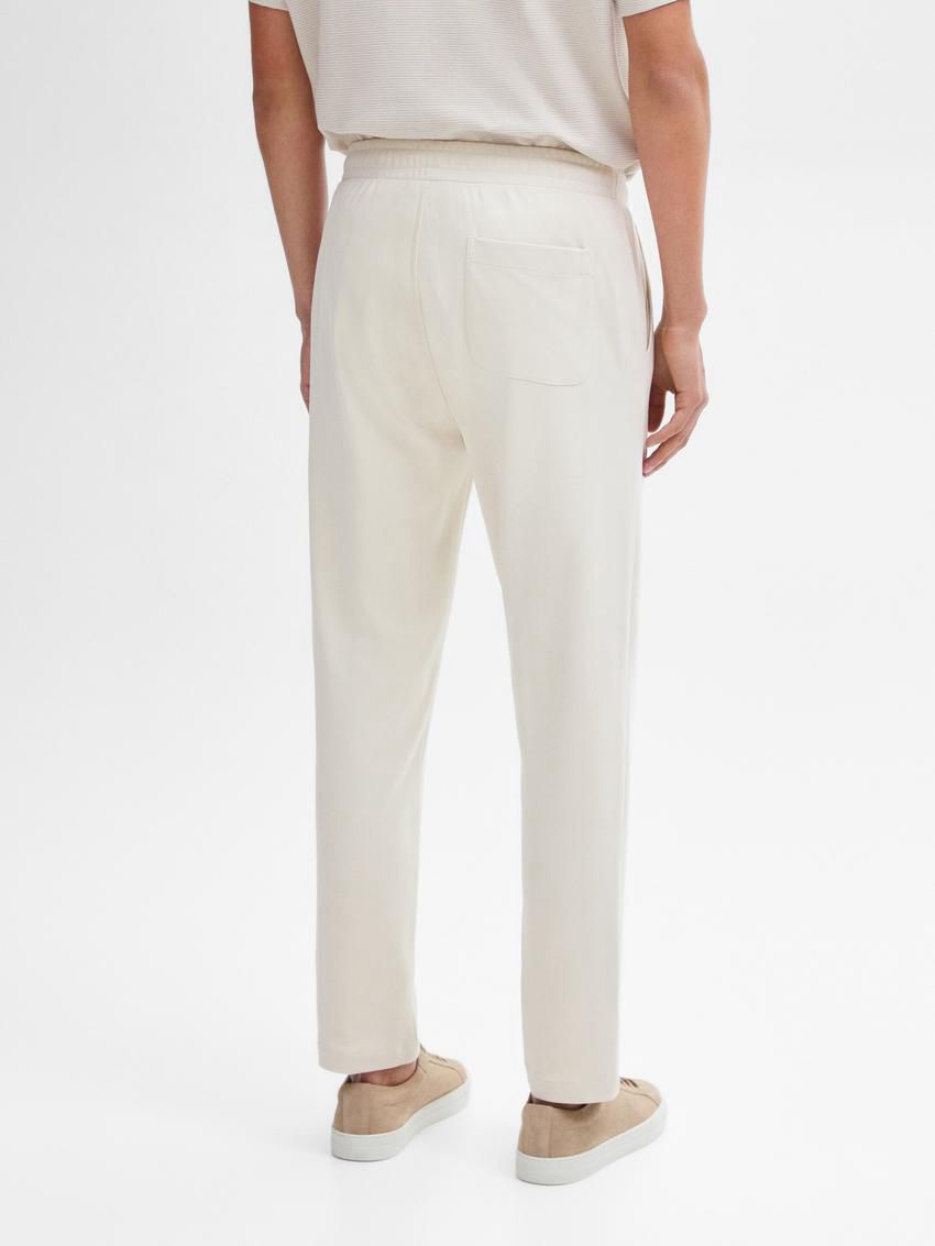 Massimo Dutti Cotton Fit Jogger Men Trousers Beige | US-IW4165897