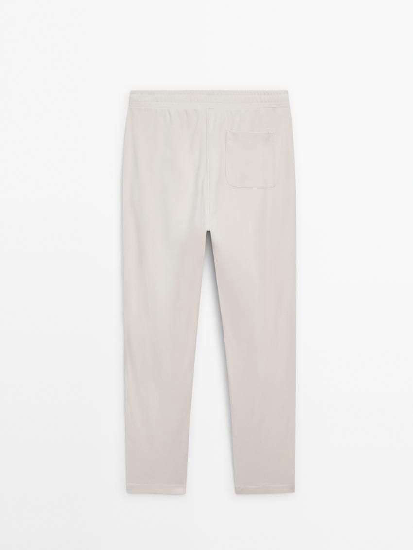 Massimo Dutti Cotton Fit Jogger Men Trousers Beige | US-IW4165897