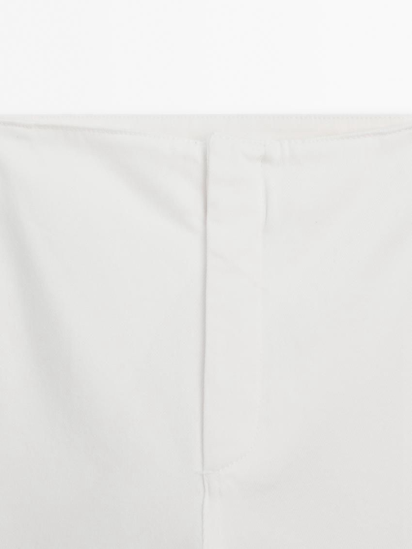 Massimo Dutti Cotton High-waist Flared Women Jeans Cream | US-GW0698734