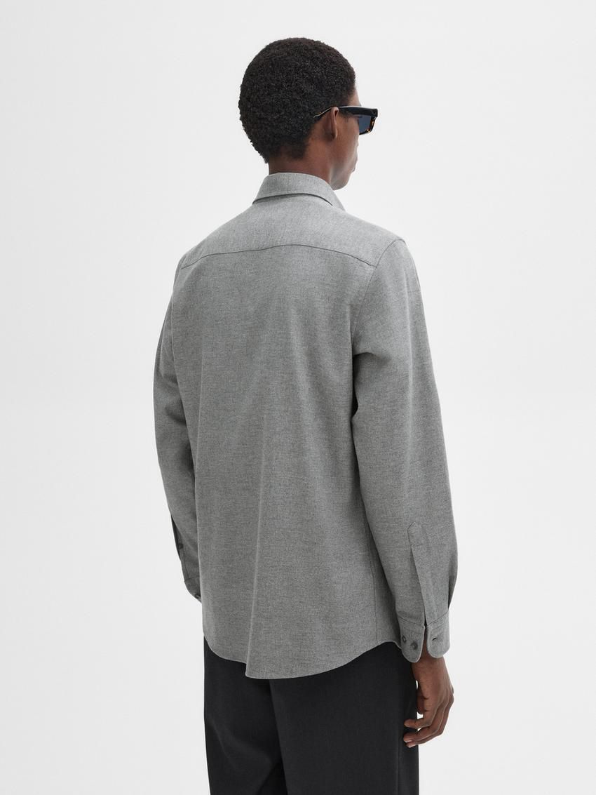 Massimo Dutti Cotton Houndstooth Men Shirts Grey | US-ET9348160
