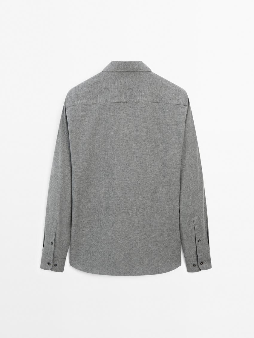 Massimo Dutti Cotton Houndstooth Men Shirts Grey | US-ET9348160