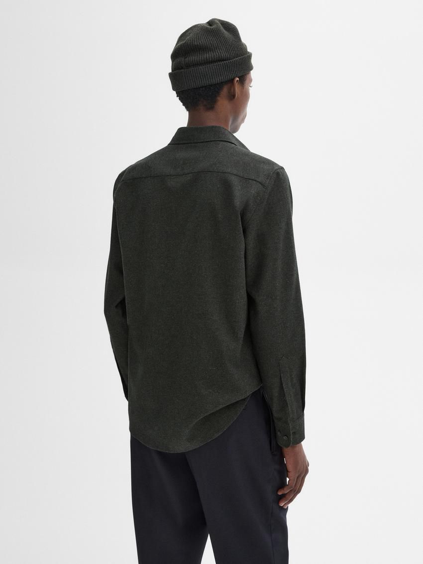 Massimo Dutti Cotton Houndstooth Men Shirts Dark Green | US-DP2305874