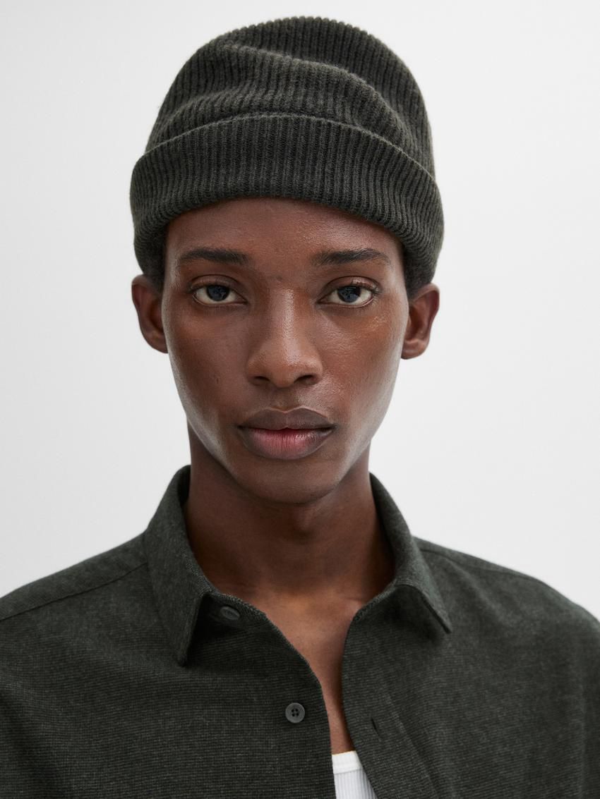 Massimo Dutti Cotton Houndstooth Men Shirts Dark Green | US-DP2305874