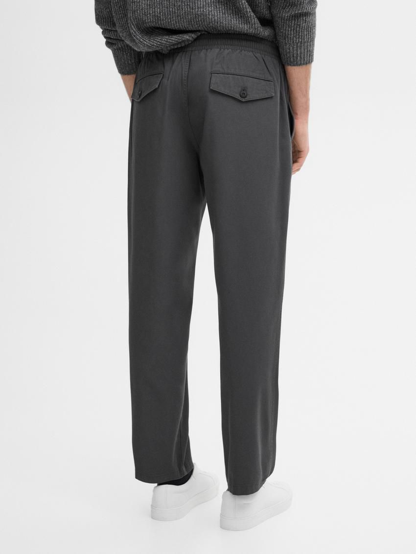 Massimo Dutti Cotton Jogger Fit Men Trousers Grey | US-LR7629548